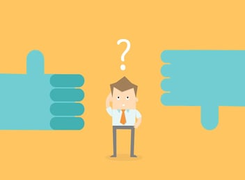 cartoon undecided man